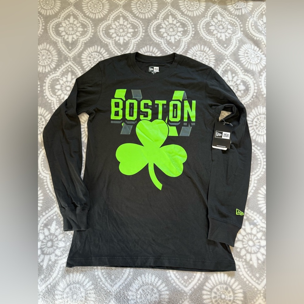 Men's New Era Black Boston Celtics 2024/25 City Edition Long Sleeve T-Shirt, Sm